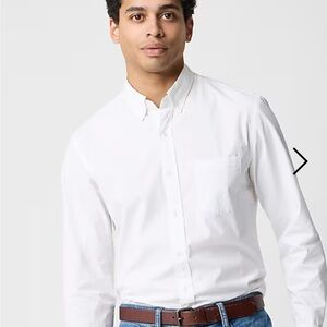 J. Crew Crisp Slim Fit White Dress Shirt for Men